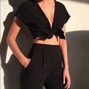 American Apparel tie front top